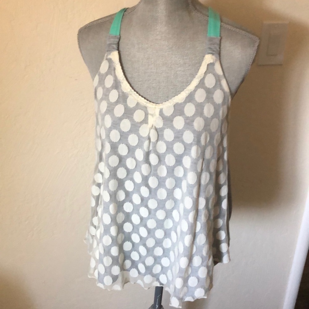 Adorable tank with lace overlay